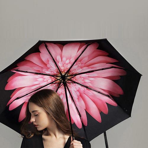 防晒三折小黑伞 可阻隔99%紫外线 高科技双层伞布,手工组装,多种花色
